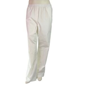Wilfred Aritzia Boardwalk Pants White Cotton Poplin Relaxed Beach Summer L